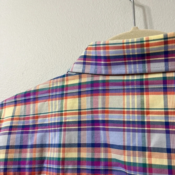 Alan Flusser Mens Multicolor Button Up Shirt XL Classic Plaid Cotton Long Sleeve - Picture 9 of 11